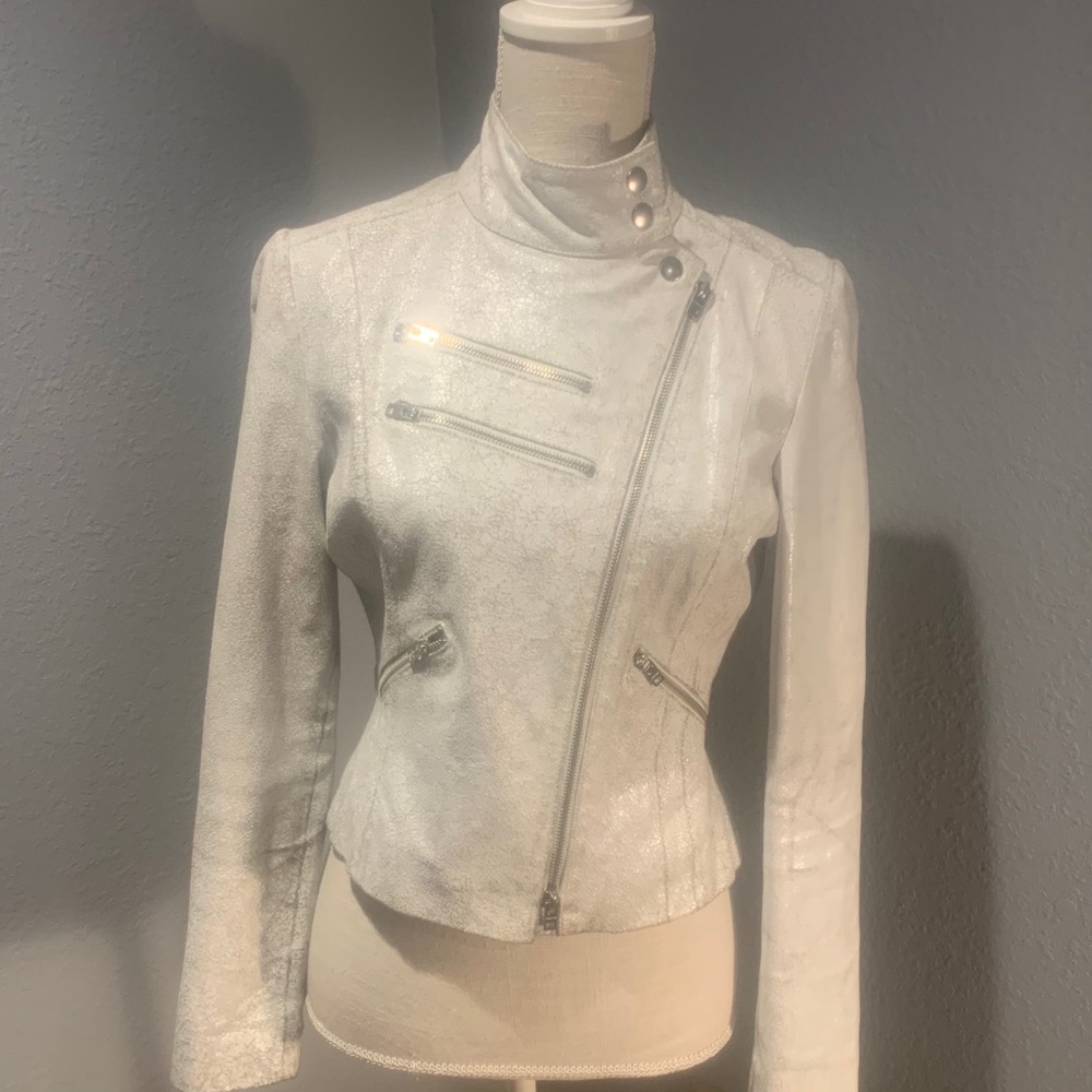 Bebe Distressed Motorcycle Jacket